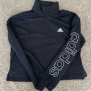 Adidas crop half zip pull over